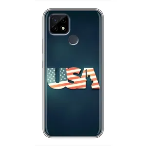 Чехол Флаг USA для Realme C21 (USA)