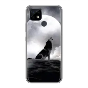 Чехол с Волком на Realme C21 (Волк и луна)
