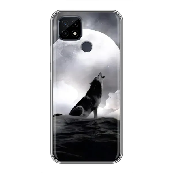 Чехол с рисунком «Волк и луна» для Realme C21 Чехол с рисунком «Волк и луна» для Realme C21