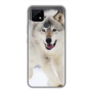 Чехол с Волком на Realme C21 (Волк на снегу)