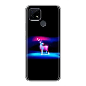 Силиконовый бампер с картинкой животных для Realme C21 (Яркий олень)