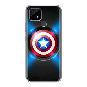 Чехол с Щитом Капитана Америки на Realme C21 (Яркий Щит Капитана)