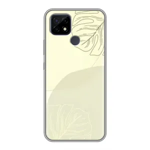 Чехол цветочный дизайн для Realme C21 (Зелёный фон)