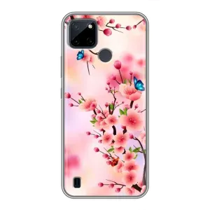 Чехол с принтом САКУРЫ на Realme C21Y (Бабочки на сакуре)