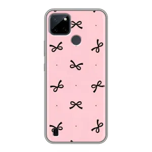 Чехол банты для Realme C21Y (Черные бантики)