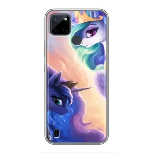 Чехол Unicorn на Realme C21Y (Единорожки на тучках)