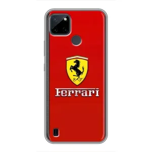 Силіконовий бампер з картинкою машини на Realme C21Y (Ferrari Logo)