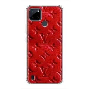 Текстурний Чохол Louis Vuitton для Realme C21Y (Червоний ЛВ)