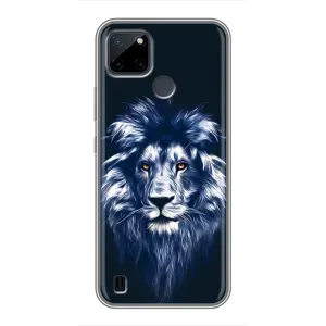 Чехол с картинкой на Realme C21Y (Лев - синий)