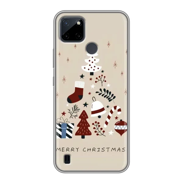 Чехол с рисунком «Merry Christmas» для Realme C21Y Чехол с рисунком «Merry Christmas» для Realme C21Y
