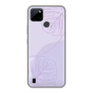 Чехол цветочный дизайн для Realme C21Y (Монстера фиолетовая)