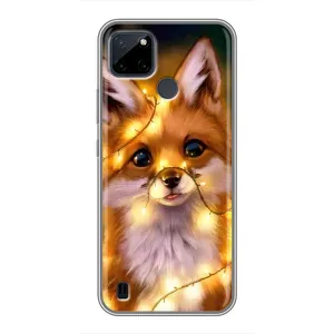 Чехол с Лисичкой для Realme C21Y (Новогодний лисенок)