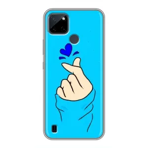 Чехлы (Знак сердечка) на Realme C21Y (Сердце на синем)