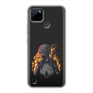 Чохол з картинкою "Герой Pubg" на Realme C21Y (В полум'ї)