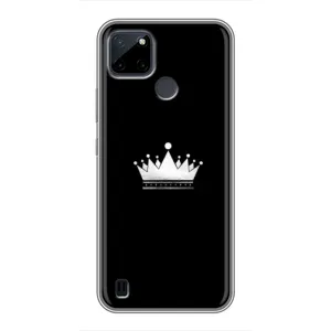 Чехол (Корона на чёрном фоне) для Realme C25Y (Белая корона)