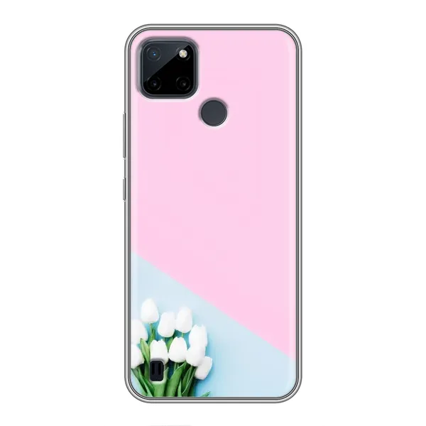 Чехол с рисунком «Белые тюльпаны» для Realme C25Y
