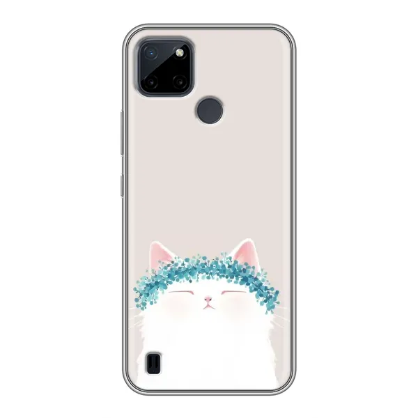 Чехол с рисунком «Белый котик» для Realme C25Y Чехол с рисунком «Белый котик» для Realme C25Y