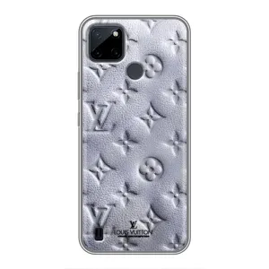 Текстурний Чохол Louis Vuitton для Realme C25Y (Білий ЛВ)