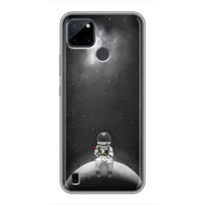 Силіконовый Чохол з принтом "Космонавти" на Realme C25Y (Космонавт романтик)