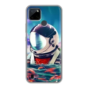 Силіконовый Чохол з принтом "Космонавти" на Realme C25Y (Космонавт у воді)