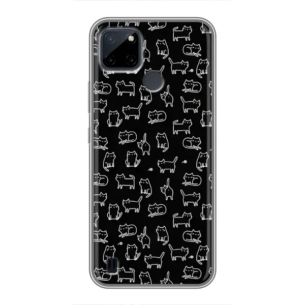 Чехол с рисунком «Котики на черном» для Realme C25Y Чехол с рисунком «Котики на черном» для Realme C25Y