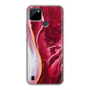 Чохли з тематикою "Мрамор" на Realme C25Y (Червоний мрамор)