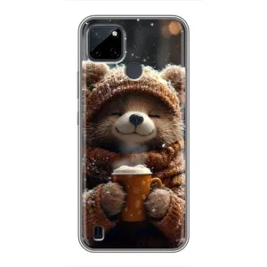 Печатный чехол «Зверята с кофе» для Realme C25Y (Медвежонок с кофе)