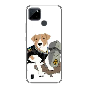 Чехол с принтом Собаки Патрон для Realme C25Y (Пёс Патрон с ракетой)