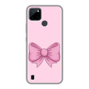 Чехол банты для Realme C25Y (Розовый бантик)