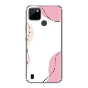 Чехол цветочный дизайн для Realme C25Y (Розовый фон)