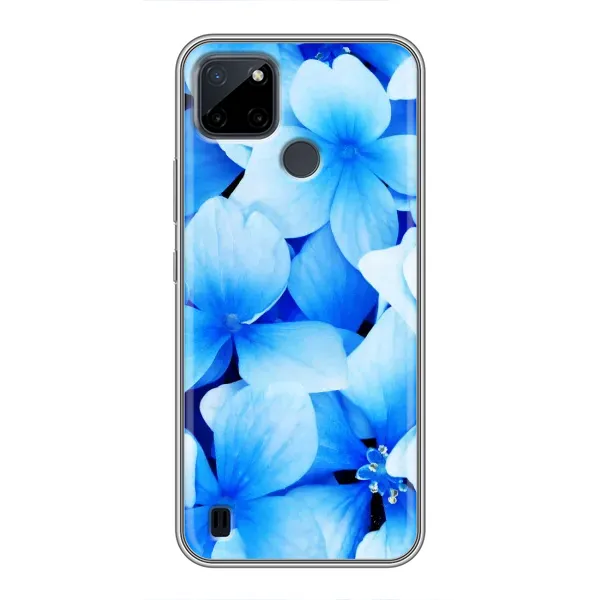 Чехол с рисунком «Синие цветы» для Realme C25Y Чехол с рисунком «Синие цветы» для Realme C25Y