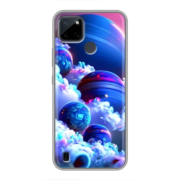 Чехол с рисунком «Синие планеты» для Realme C25Y Чехол с рисунком «Синие планеты» для Realme C25Y