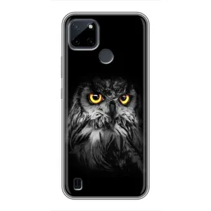Чохли з принтом СОВИ для Realme C25Y (Сова на чорному)