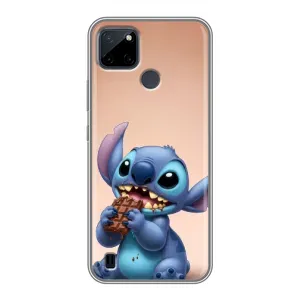 Чехол с рисунком Стич для Realme C25Y (Стич с шоколадом)