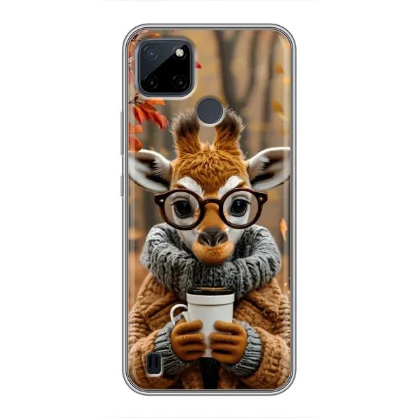 Чехол с рисунком «Жираф с кофе» для Realme C25Y Чехол с рисунком «Жираф с кофе» для Realme C25Y