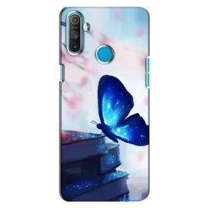Силиконовый бампер с картинкой животных для Realme C3 (Бабочка синяя)