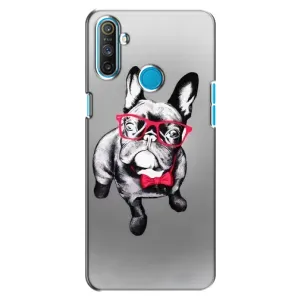 Чехол (ТПУ) Милые собачки для Realme C3 (Бульдог в очках)