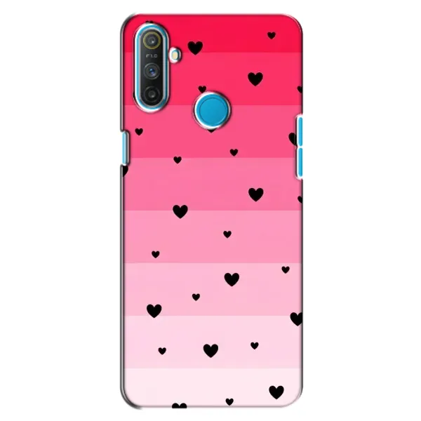 Чехол с рисунком «Чорные сердечки» для Realme C3
