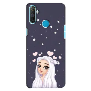 Чехол Стильные девушки на Realme C3 (Девушка и сердечки)