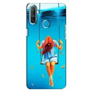Чехол Стильные девушки на Realme C3 (Девушка на качели)