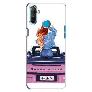 Силиконовый Чехол на Realme C3 с картинкой Стильных Девушек (Девушка на машине)