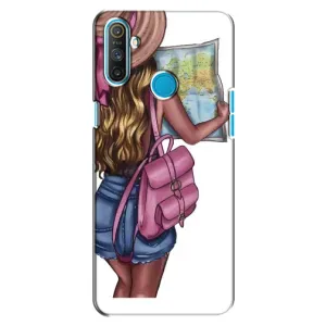 Чехол Стильные девушки на Realme C3 (Девушка Путешественник)