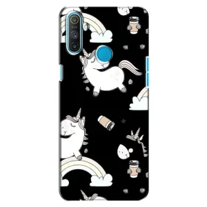 Чехол Unicorn на Realme C3 (Единорог с кофе)
