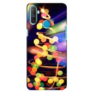 Чехол Новогодняя Елка на Realme C3 (Гирлянды)