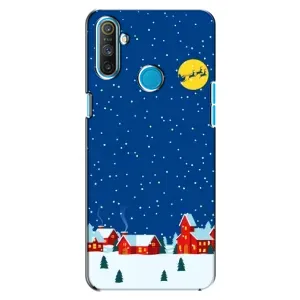 Силиконовый бампер на рождество для Realme C3 (Город в снегу)