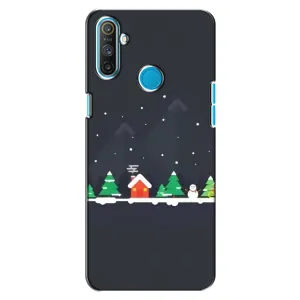 Силиконовый бампер на рождество для Realme C3 (Город зимний)