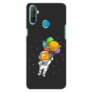 Силіконовый Чохол з принтом "Космонавти" на Realme C3 (Космонавт з кульками)