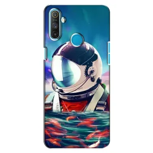 Силіконовый Чохол з принтом "Космонавти" на Realme C3 (Космонавт у воді)