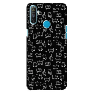Чехол на тематику: Коты для Realme C3 (Котики на черном)