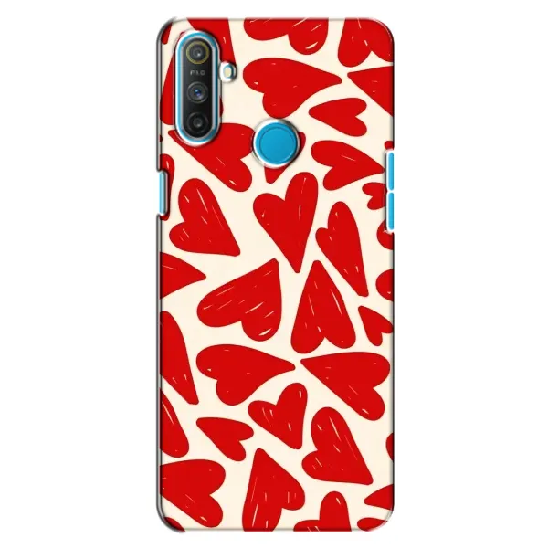 Чехол с рисунком «Красные сердечка» для Realme C3